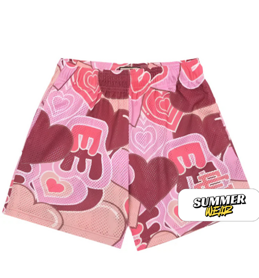 EE Beach Sports Shorts Heart Pink