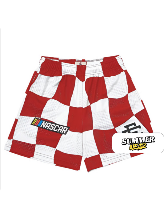 EE Shorts Red And White Lattice