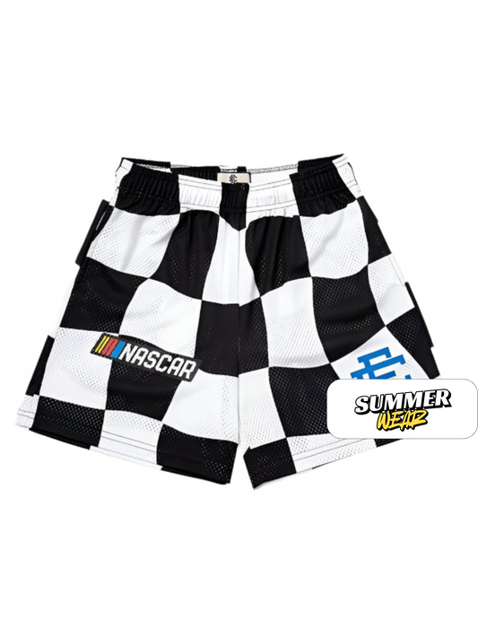 EE Shorts Black And White Lattice