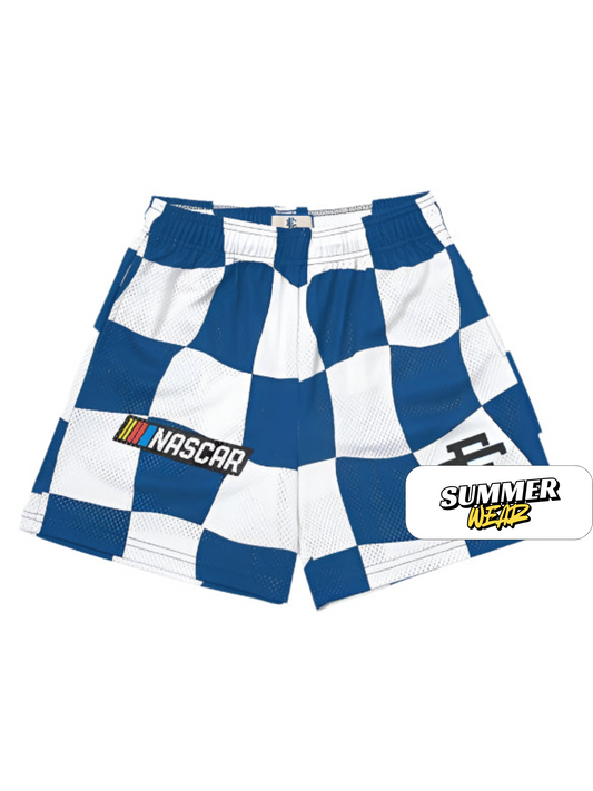EE Shorts Blue And White Lattice