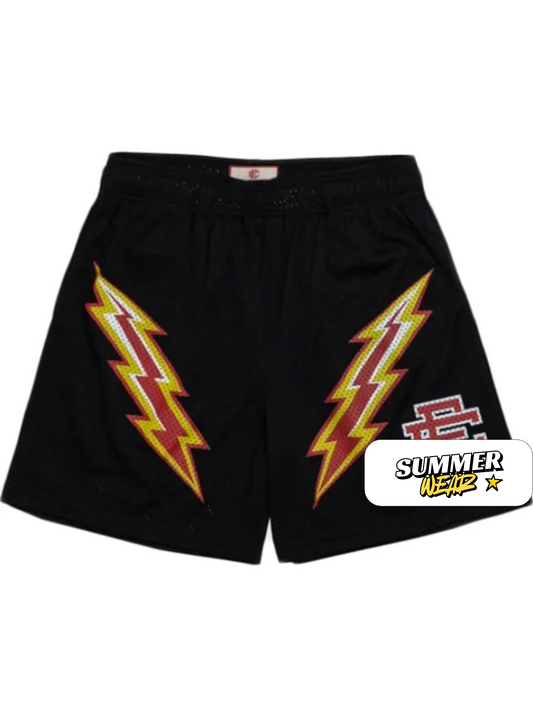 EE Shorts Black Red Lightning