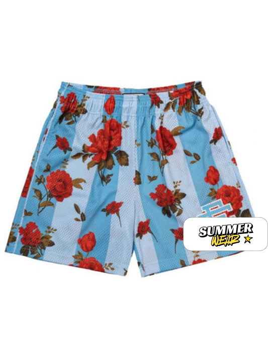 EE Mesh Short Red Rose-Blue