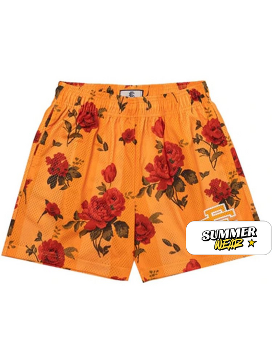 EE Mesh Short Red Rose-Yellow